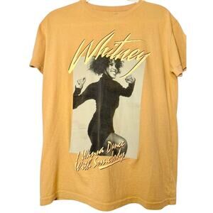 Whitney-Houston Shirt Womens sz. M Mustard Yellow